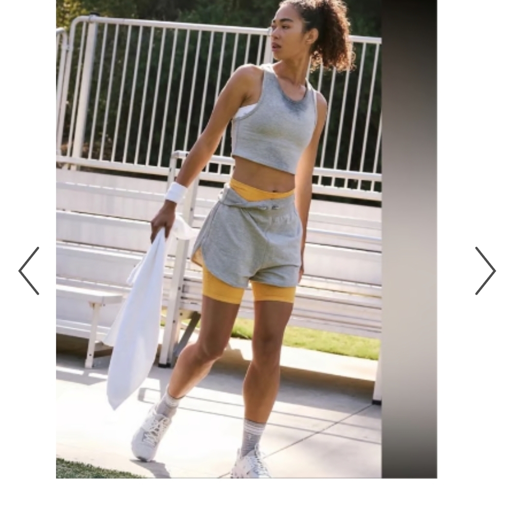 FP Movement by Free People Gray and Yellow Athletic Shorts